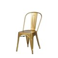 Max Max MO-101-GL Oscar  Steel Powder Coated Stackable Armless Chair - Gold MO-101-GL-WEB1